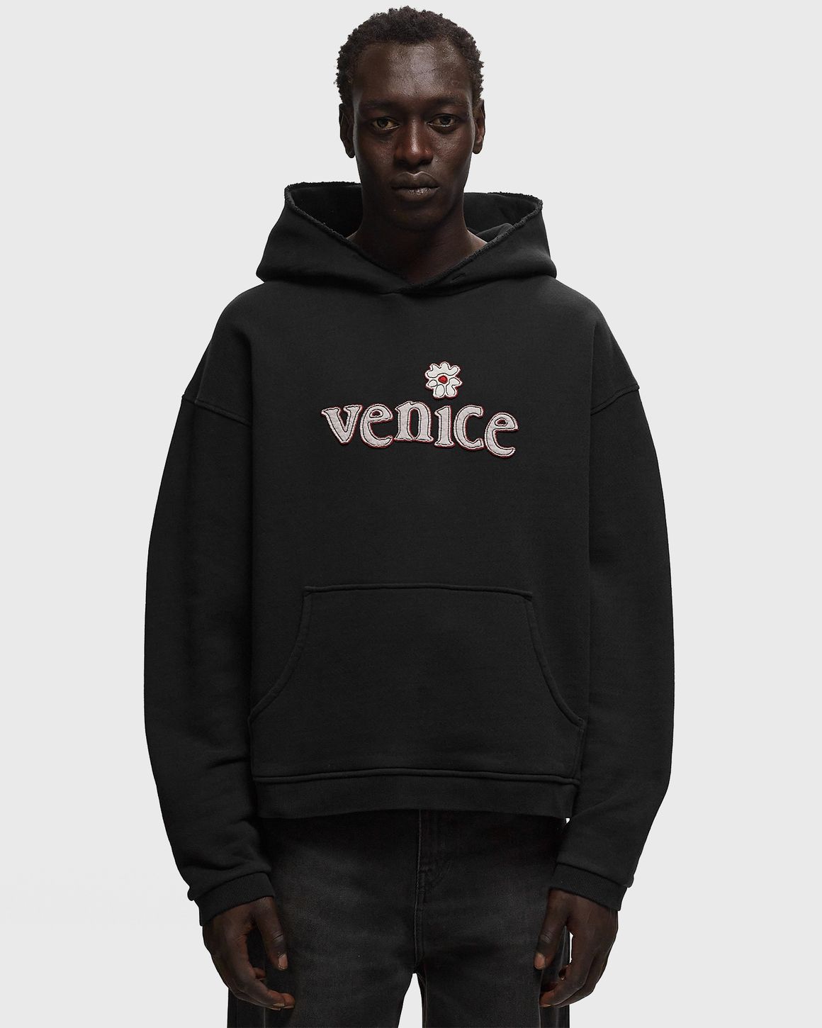 ERL VENICE PATCH HOODIE KNIT Black | BSTN Store