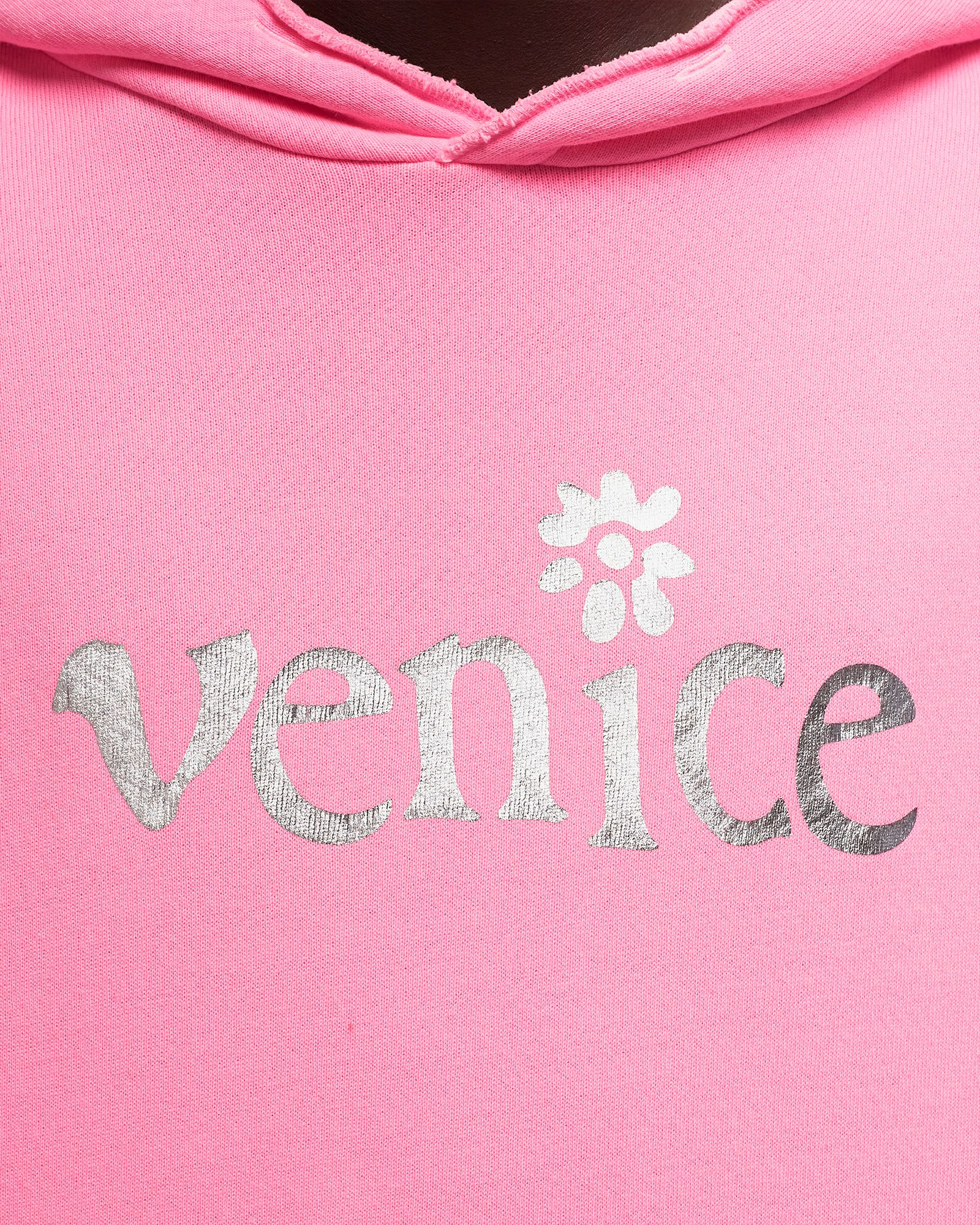 ERL SILVER PRINTED VENICE HOODIE KNIT Pink | BSTN Store