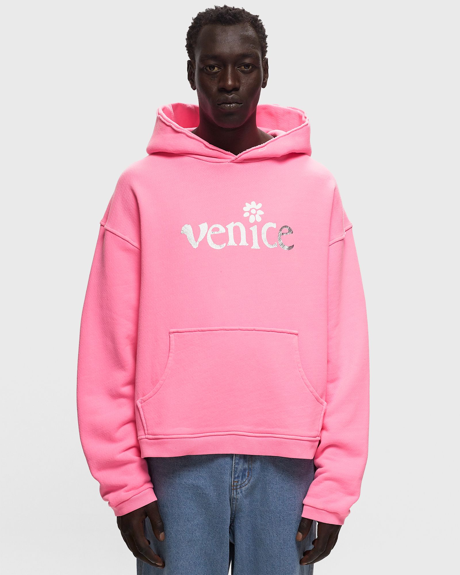 ERL｜HOODIES/SWEATS (Silver Printed Venice Hoodie Knit - ERL SILVER PRINTED VENICE HOODIE KNIT Pink | BSTN Store