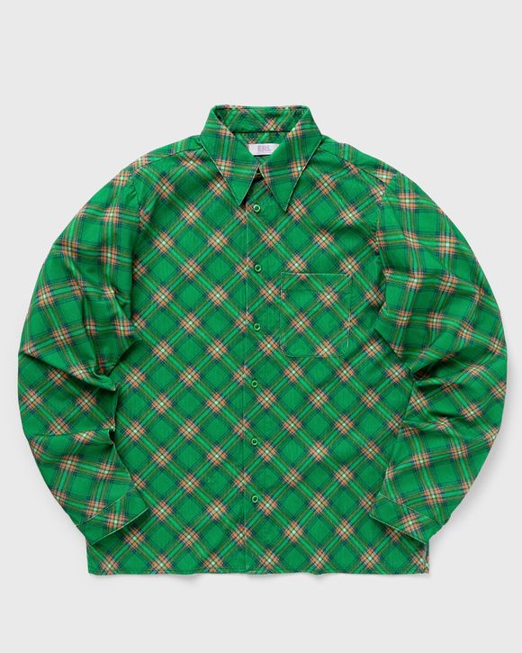 ERL PLAID CORDUROY SHIRT WOVEN Green | BSTN Store