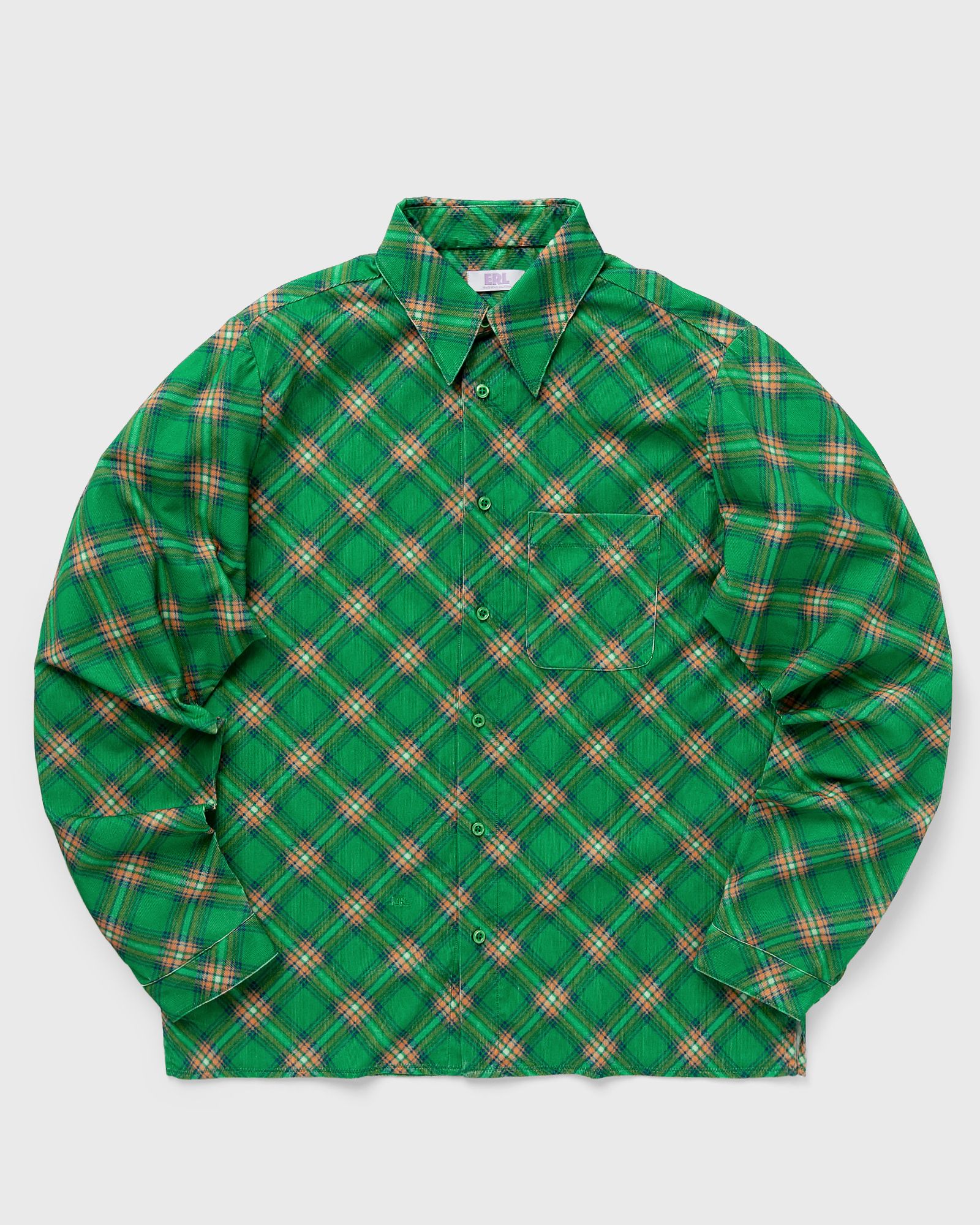 ERL - plaid corduroy shirt woven men overshirts green in größe:l