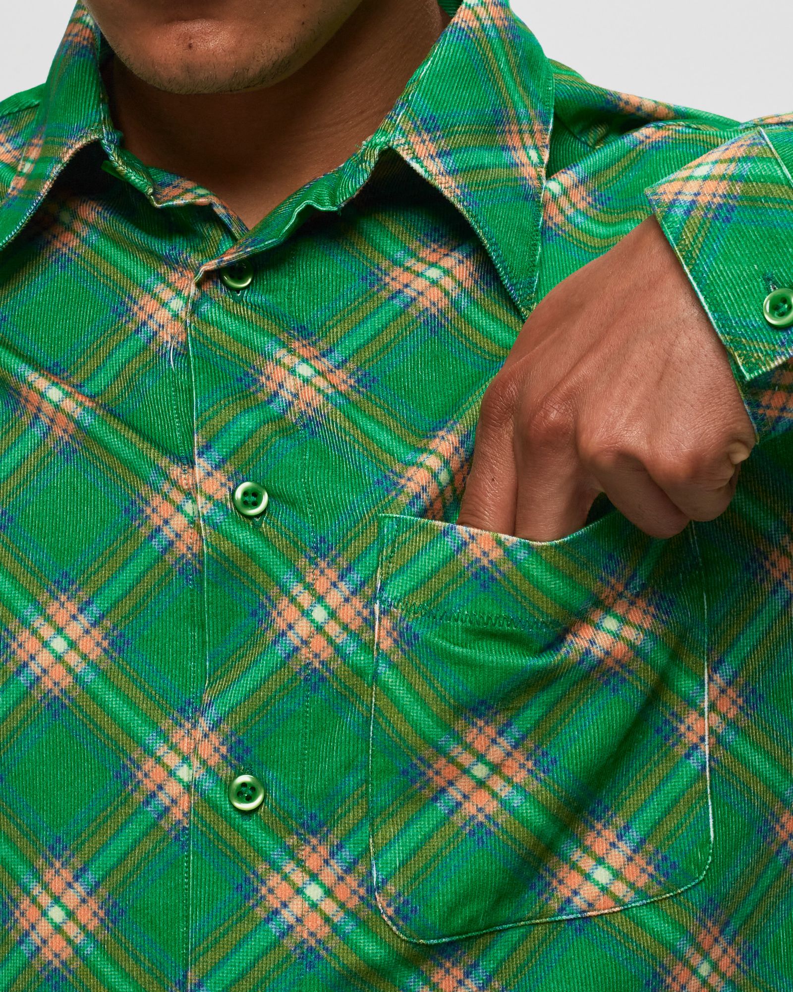 PLAID CORDUROY SHIRT WOVEN