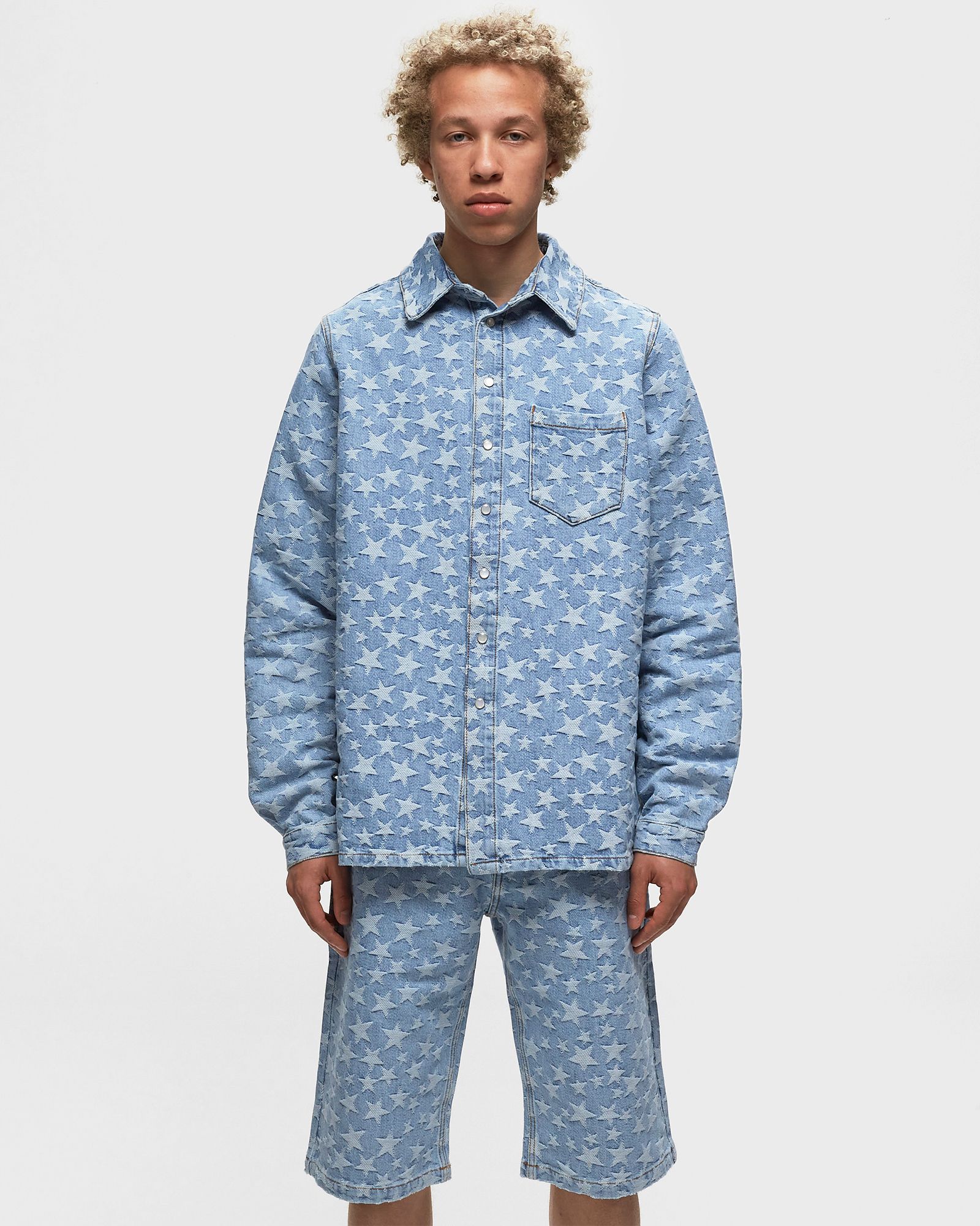 DENIM JACQUARD OVERSHIRT WOVEN