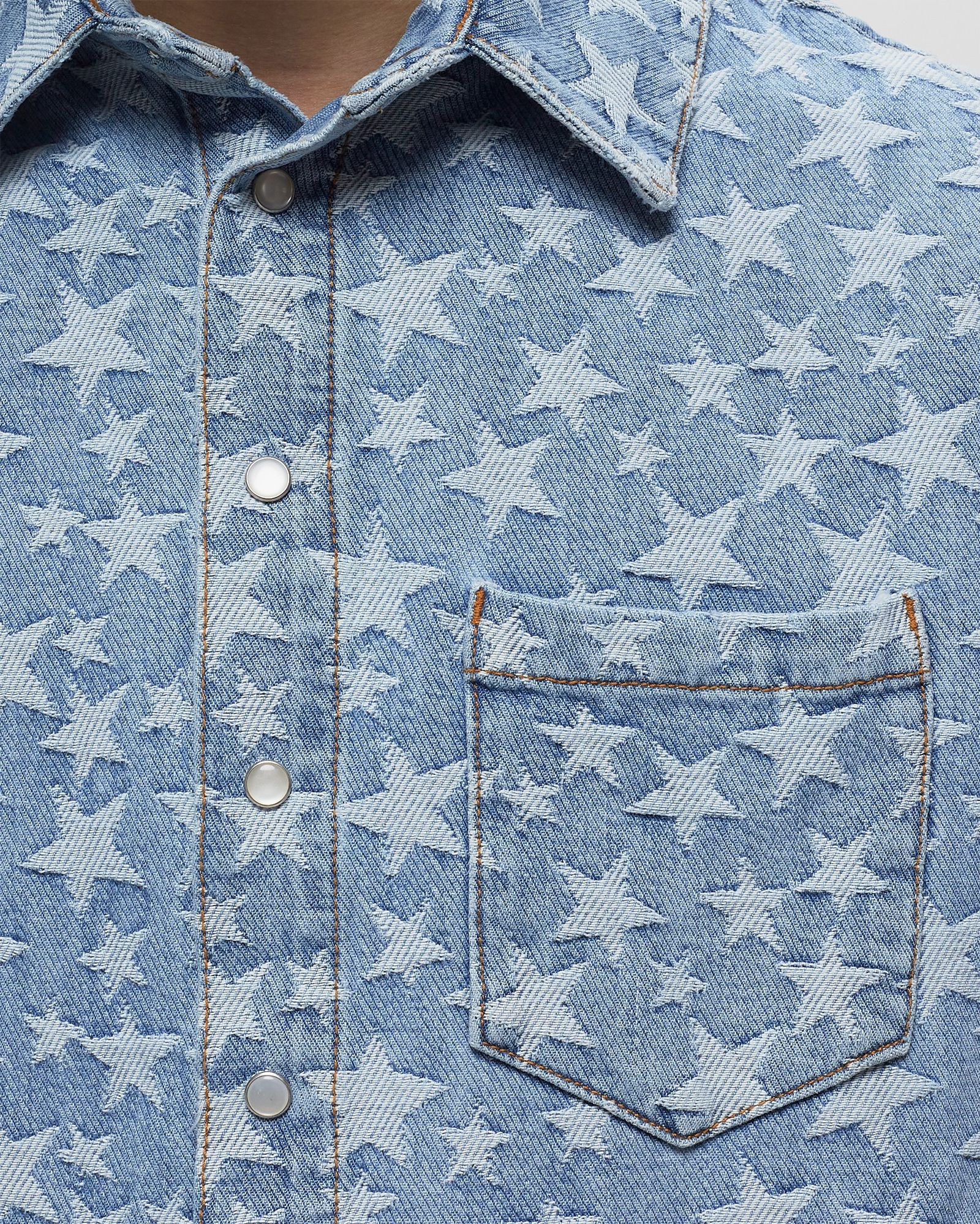 DENIM JACQUARD OVERSHIRT WOVEN