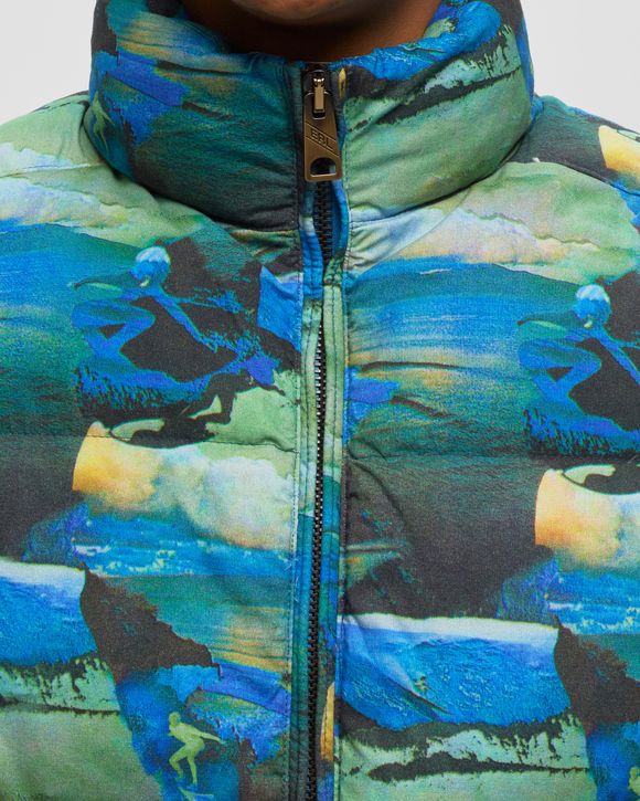 ERL PRINTED QUILTED PUFFER WOVEN Blue/Green