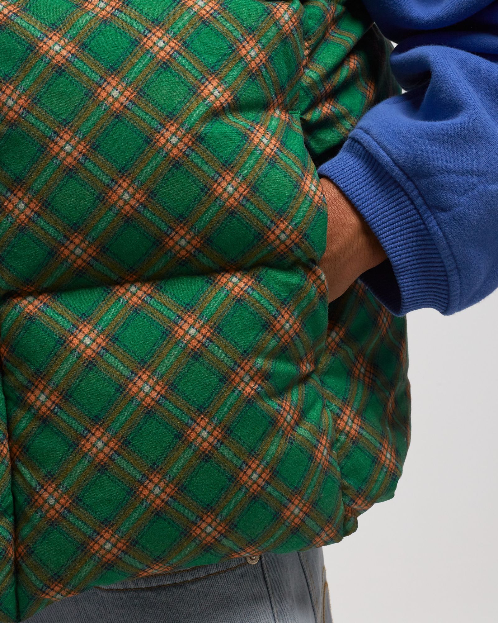 PRINTED QUILTED PUFFER VEST WOVEN