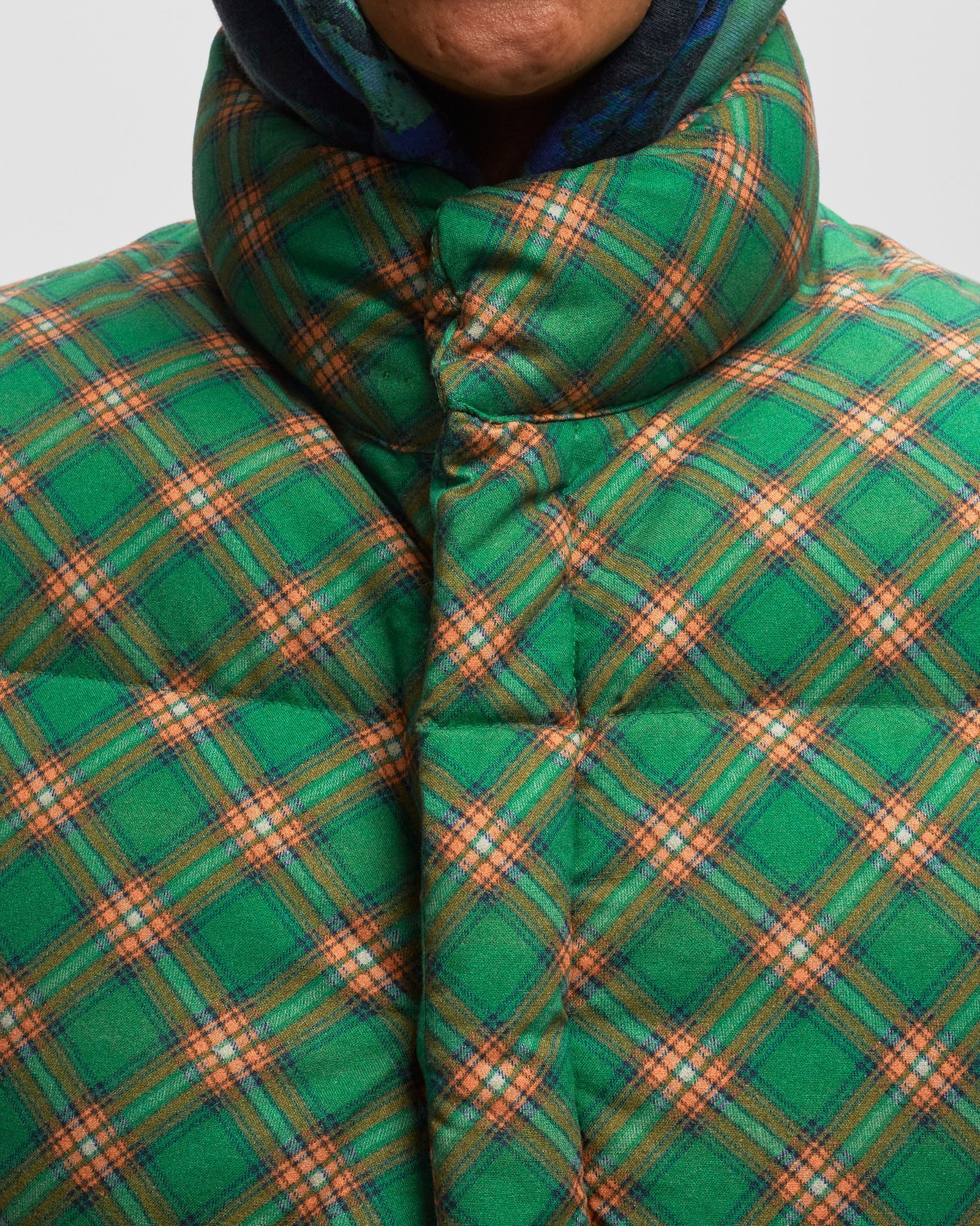 PRINTED QUILTED PUFFER VEST WOVEN