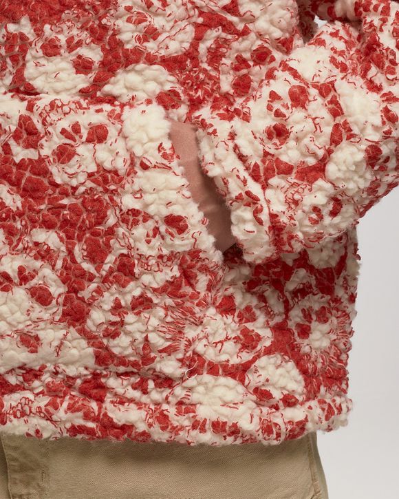 ERL PRINTED VINTAGE FLEECE HOODIE KNIT Red | BSTN Store 