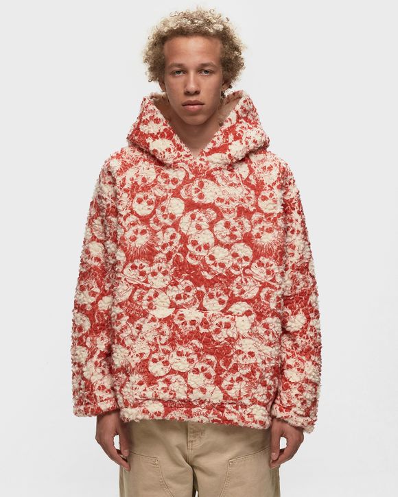 ERL PRINTED VINTAGE FLEECE HOODIE KNIT Red | BSTN Store