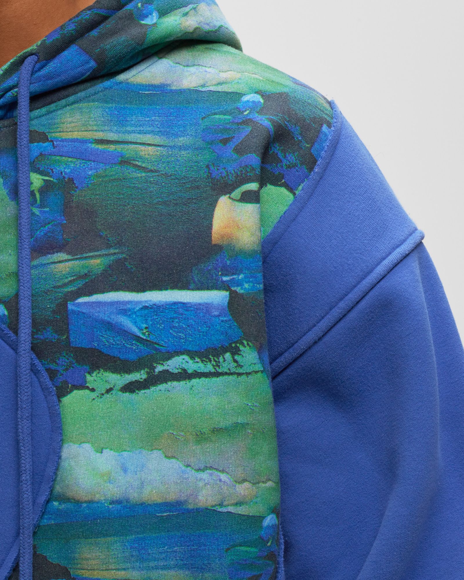 PRINTED SWIRL FLEECE HOODIE KNIT