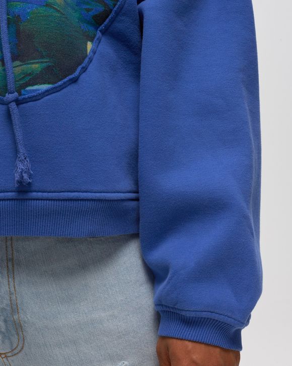 ERL PRINTED SWIRL FLEECE HOODIE KNIT Blue | BSTN Store