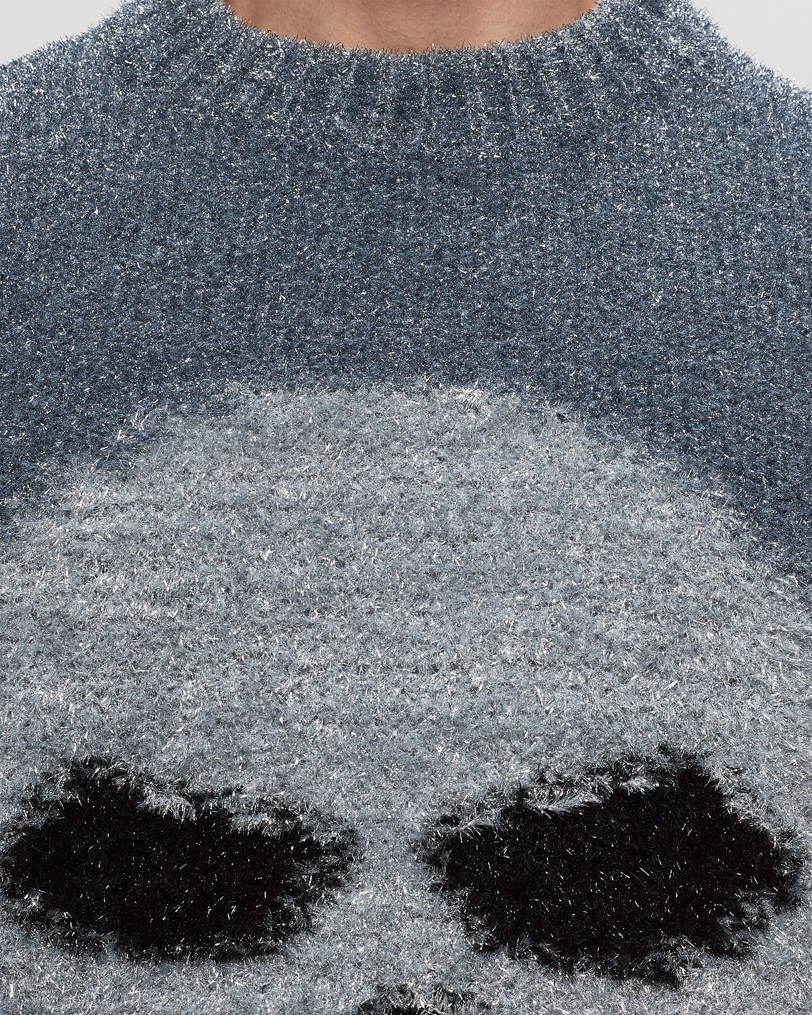 GLITTER SKULL INTARSIA PULLOVER KNIT