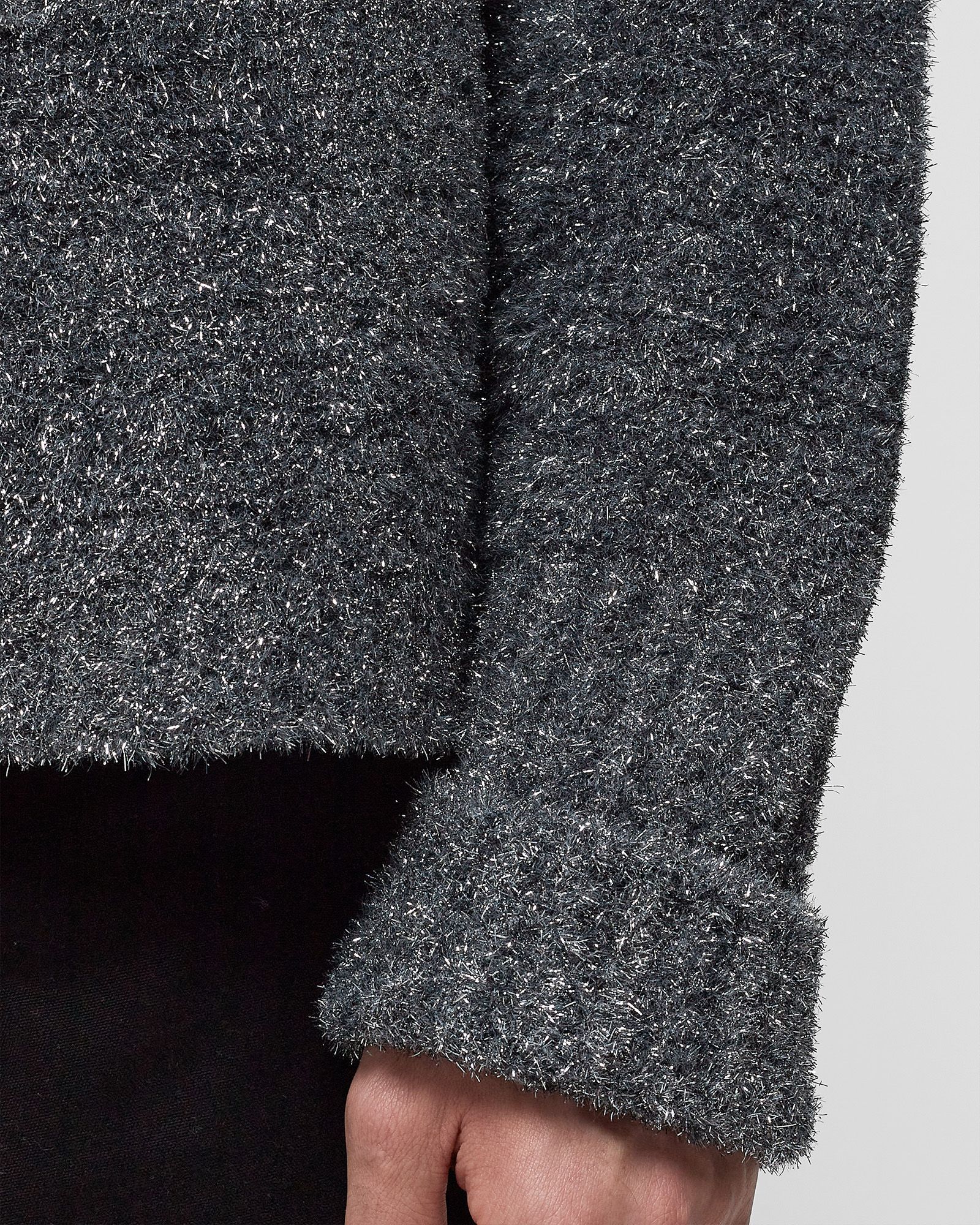 GLITTER SKULL INTARSIA PULLOVER KNIT