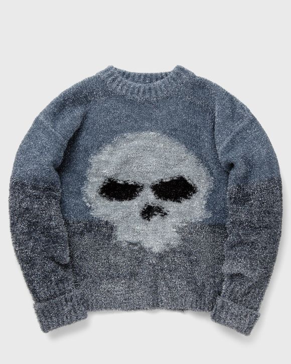 GLITTER SKULL INTARSIA PULLOVER KNIT