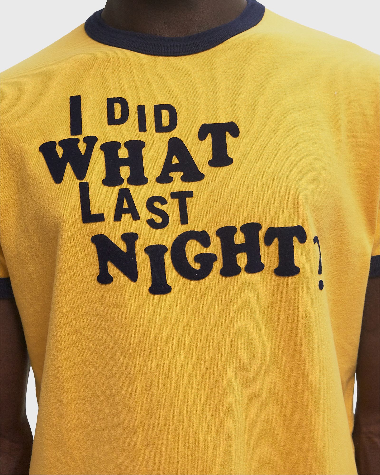 I DID WHAT LAST NIGHT RINGER T-SHIRT KNIT