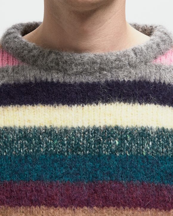 STRIPED ALPACA CREWNECK KNT