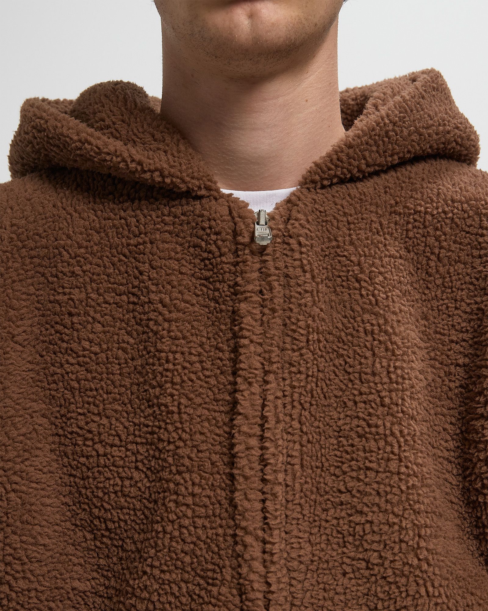 TERRY FLEECE ZIPPED HOODIE KNIT