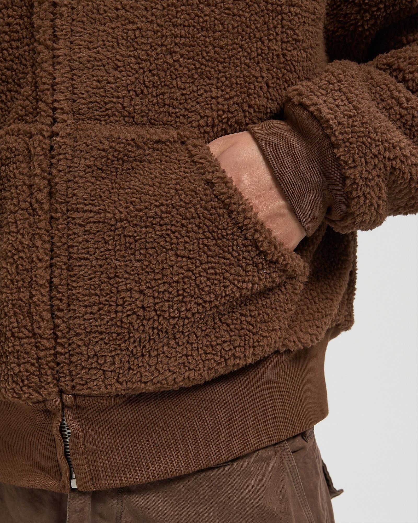 TERRY FLEECE ZIPPED HOODIE KNIT