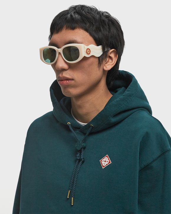 サングラス Casablanca Wave Sunglasses - Casablanca - Acetate - Beige Casablanca ACETATE & METAL OVAL WAVE Beige | BSTN Store