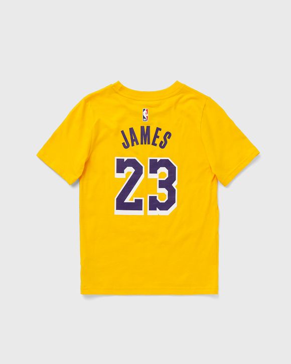 Nike LOS ANGELES LAKERS N N TEE ICON LEBRON JAMES 23 Yellow BSTN Store