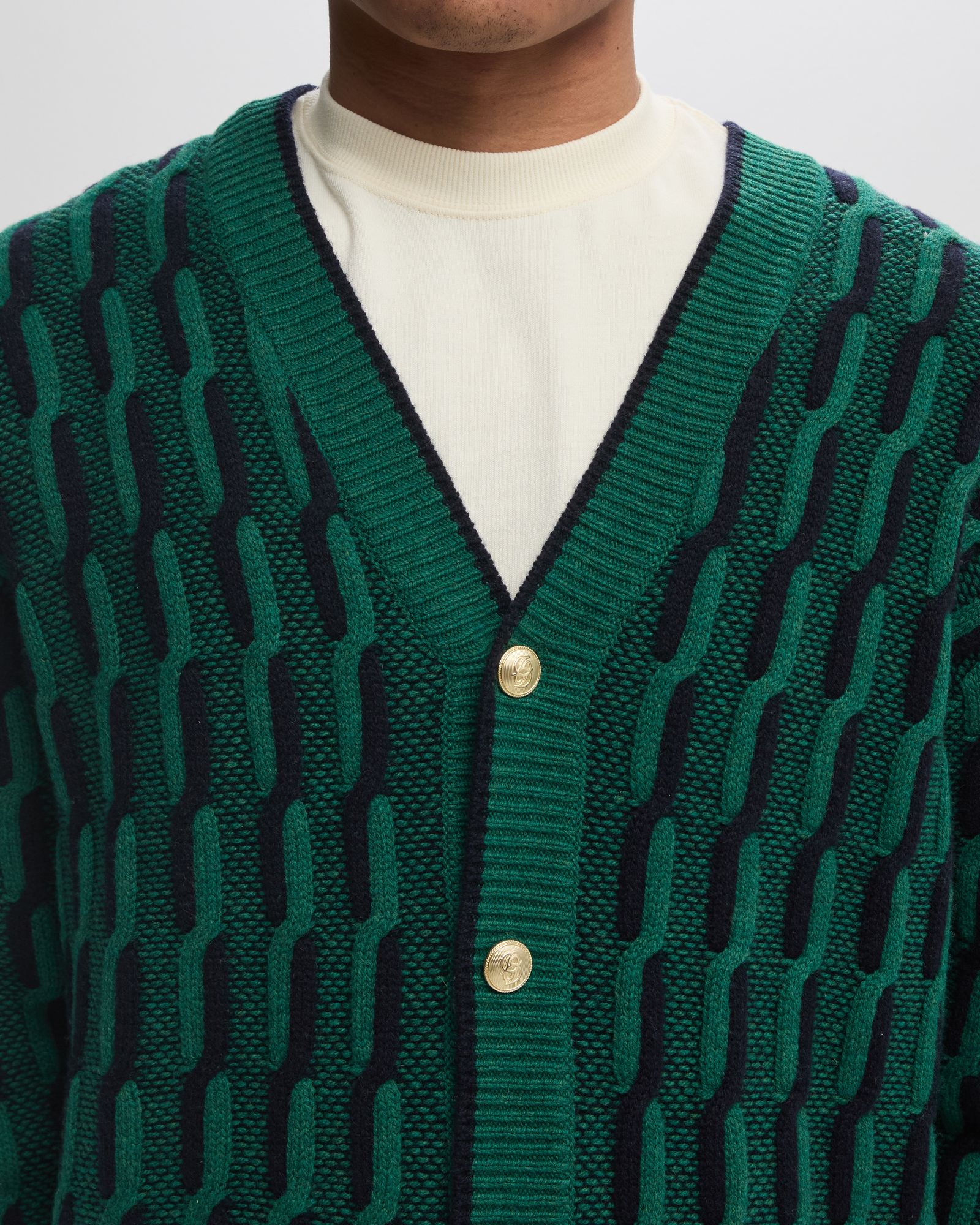 Le Cardigan Torsades Bicolore