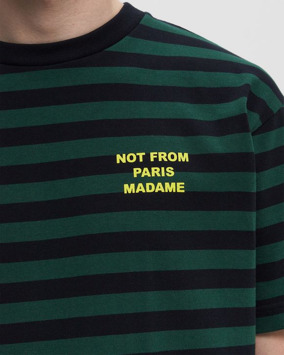 Drôle de Monsieur LE T-SHIRT SLOGAN RAYÉ Blue/Green | BSTN Store