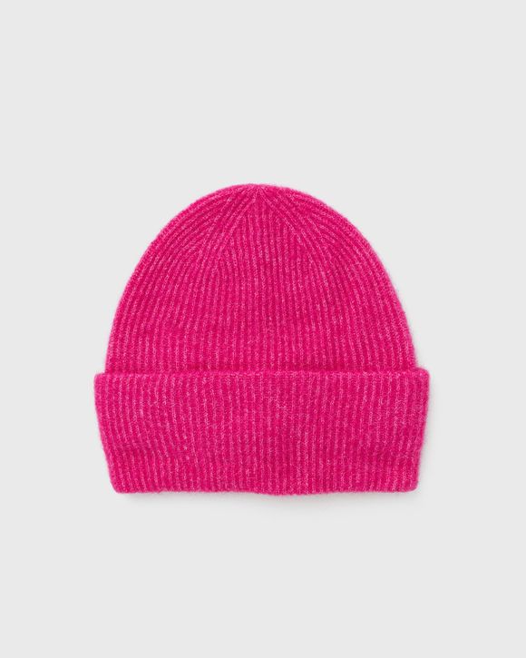 ROTATE Birger Christensen Knitted Beanie W. Patch Pink | BSTN Store