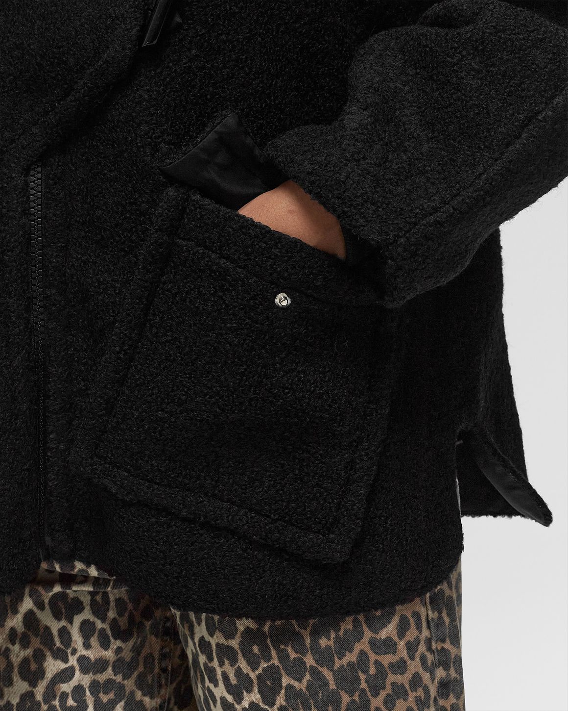 Ganni Drop Shoulder Half Placket Jacket Black | BSTN Store