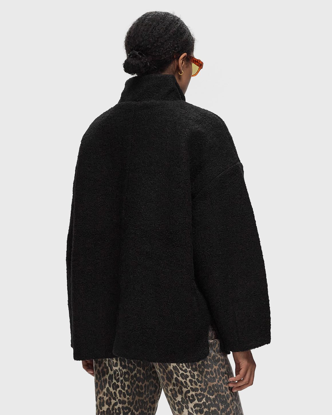 【GANNI】DROPPED SHOULDER HALF PLACKET JACKET F6533099 Ganni Drop Shoulder Half Placket Jacket Black | BSTN Store