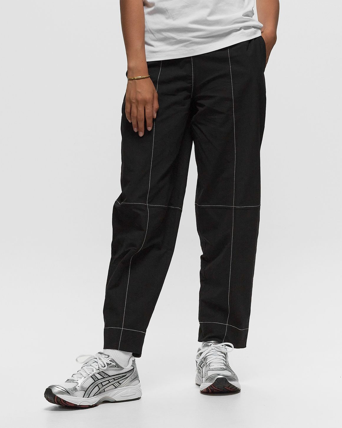 Ganni Elasticated Curve Pants Black | BSTN Store
