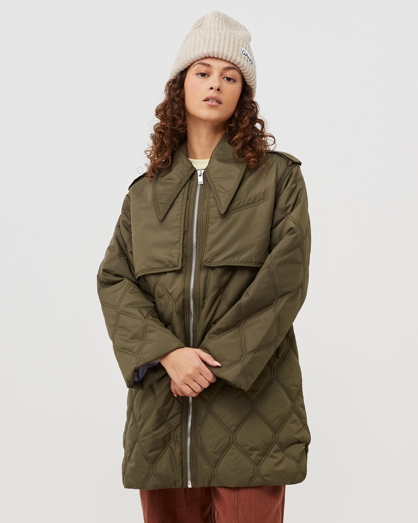 Ripstop Quilt Midi Jacket