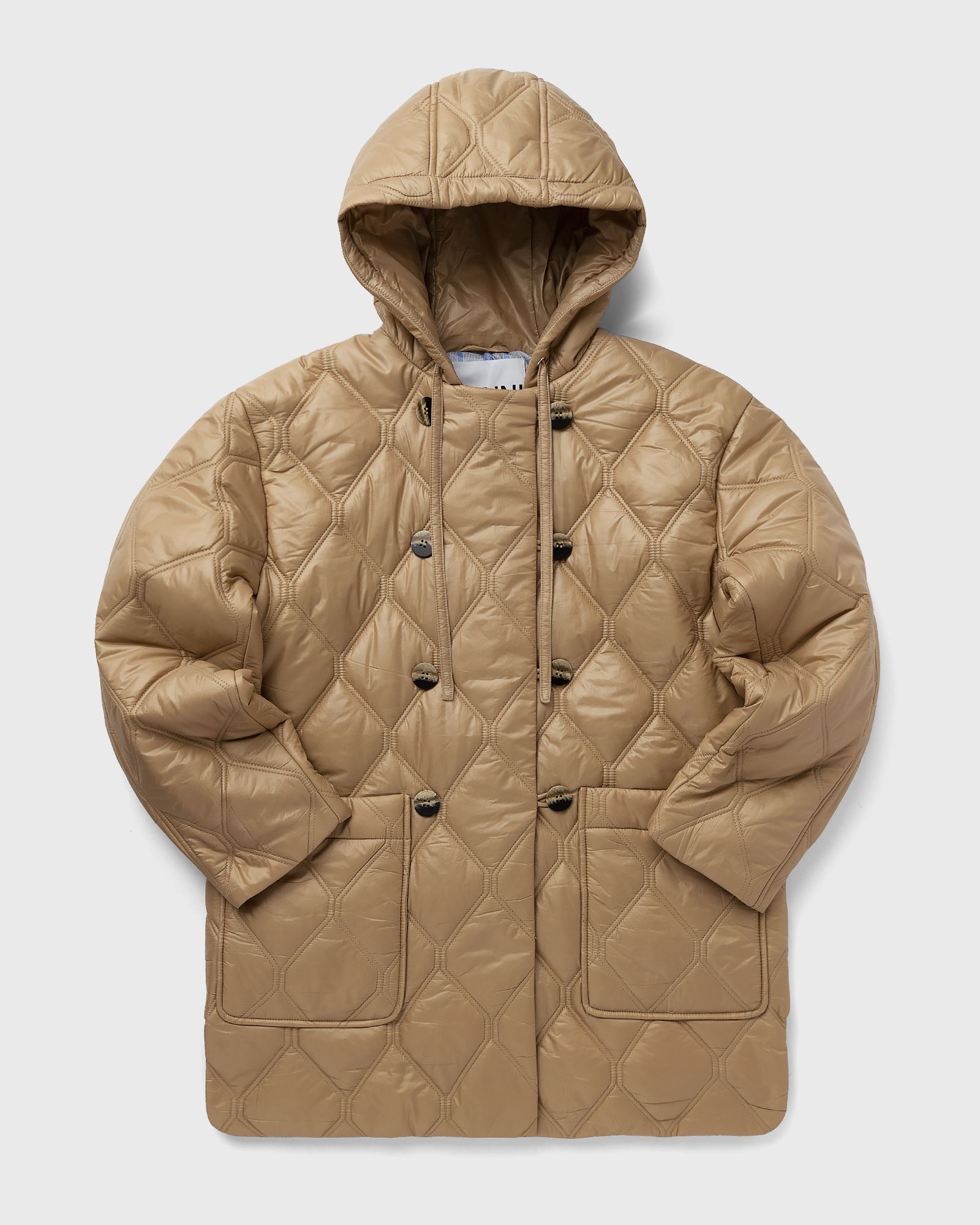 Shiny Quilt Hooded Jacket