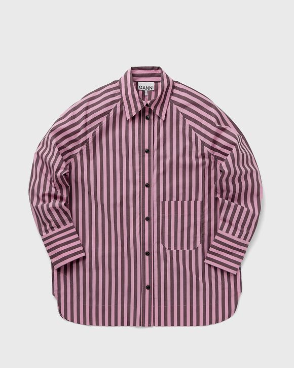 Stripe Cotton Oversize Raglan Shirt