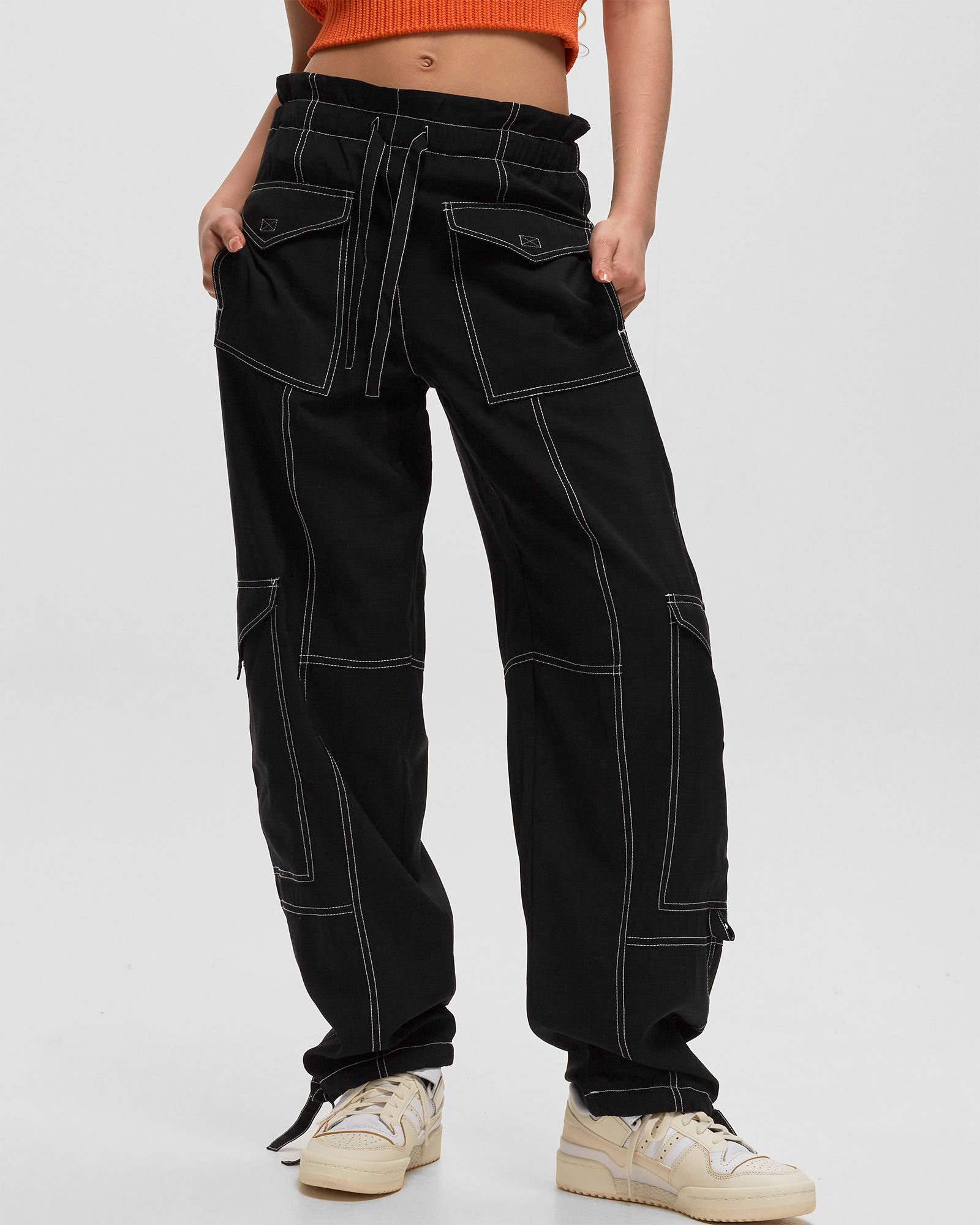 WMNS Light Slub High Waist Pocket Pants