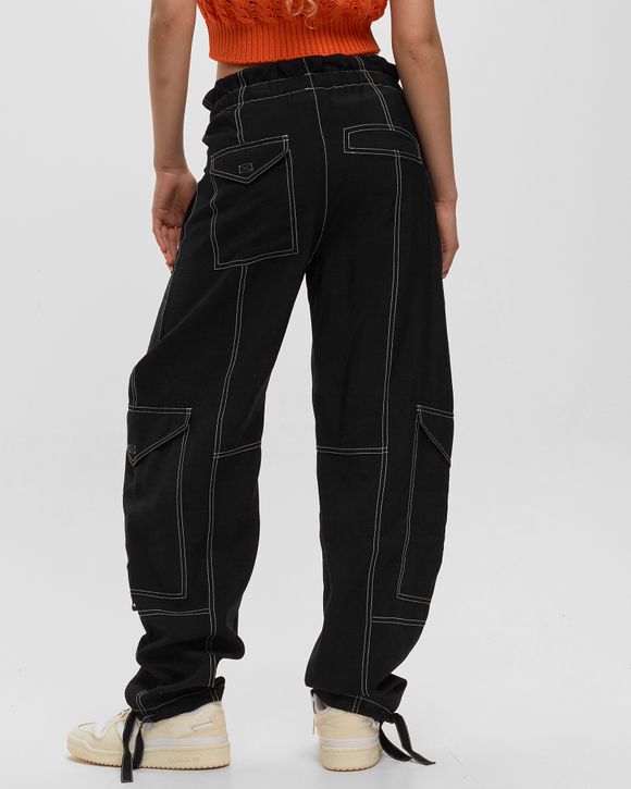 Ganni WMNS Light Slub High Waist Pocket Pants Black - BLACK