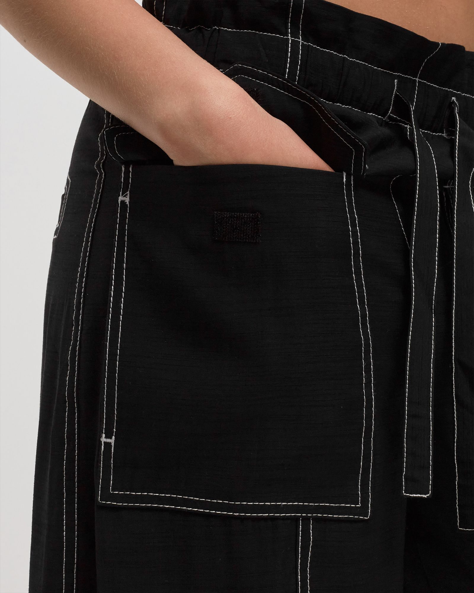 WMNS Light Slub High Waist Pocket Pants