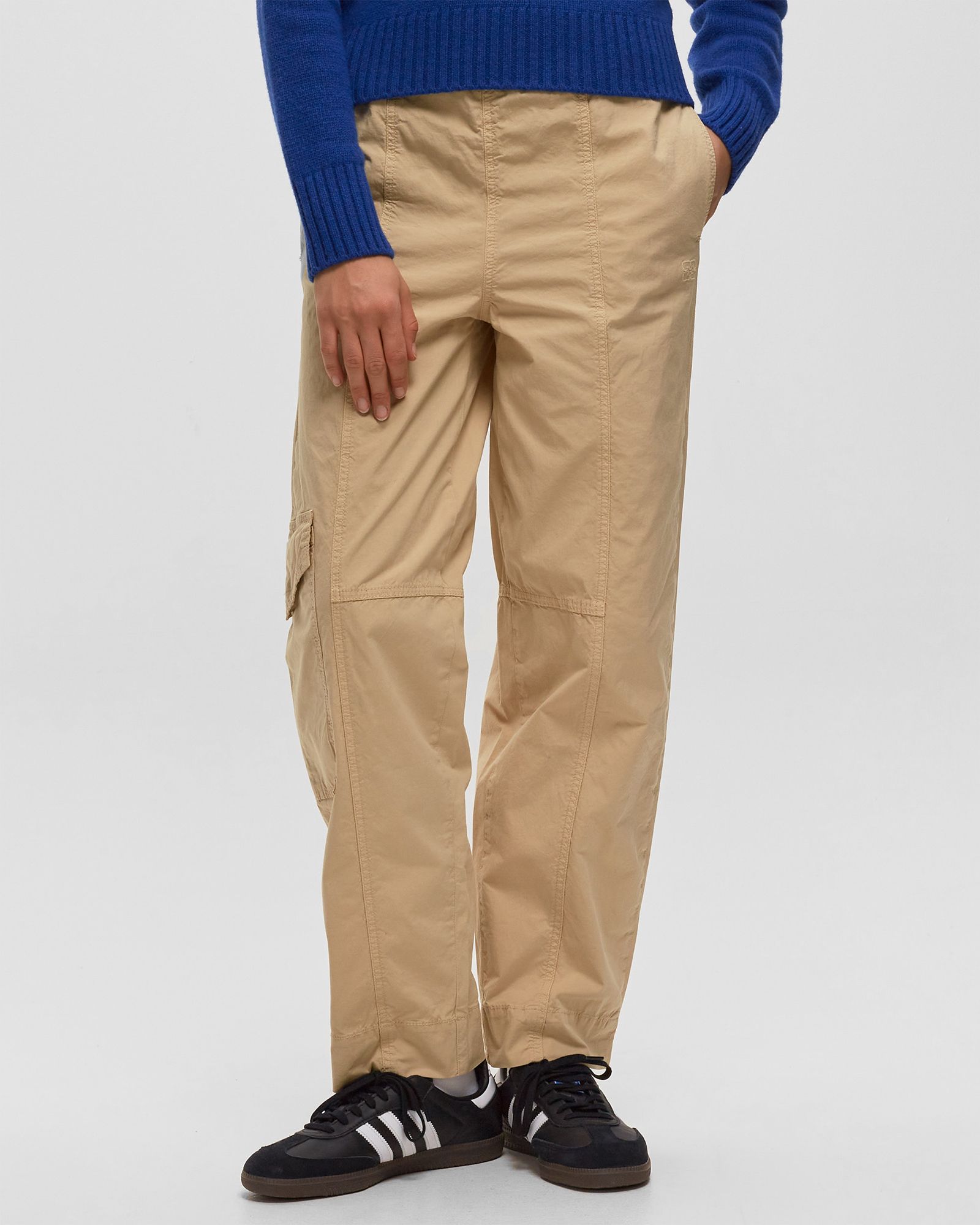 WMNS Washed Cotton Canvas Elasticated Curve Pants