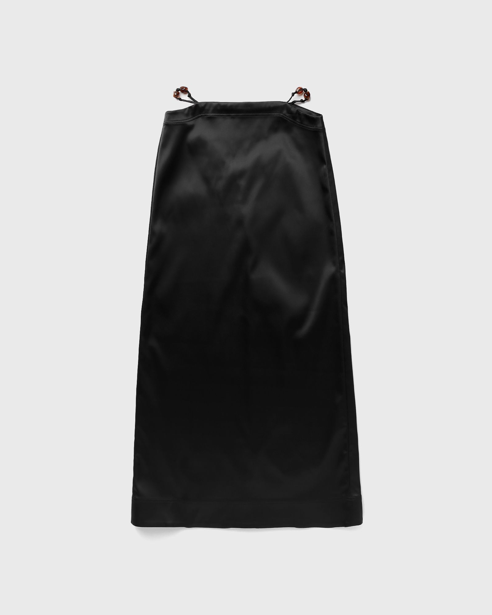 Ganni - double satin maxi skirt women skirts black in größe:l