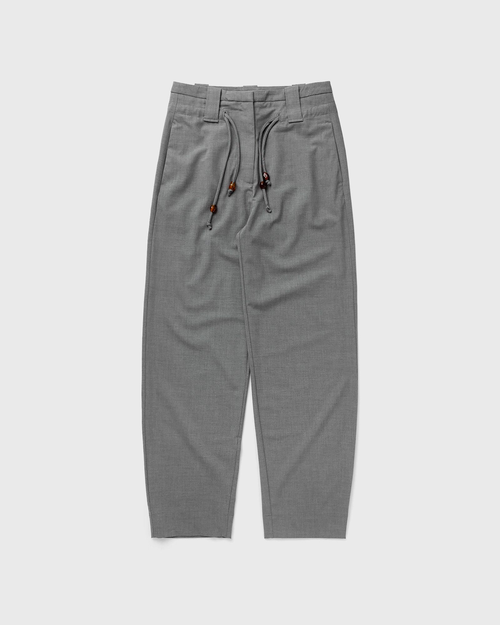 Ganni - drapey melange mid-high waisted pants women casual pants grey in größe:l