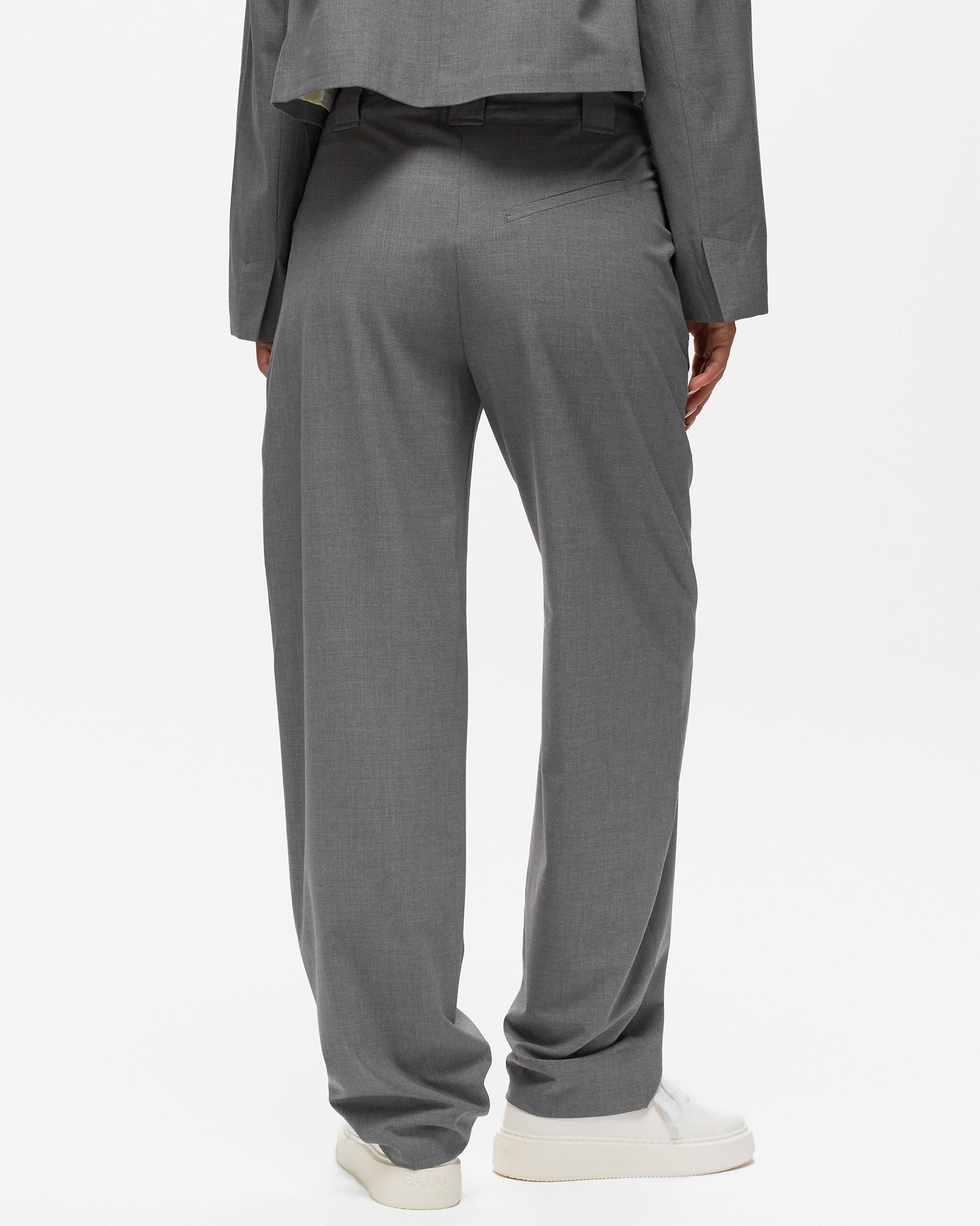 Drapey Melange Mid-High Waisted Pants