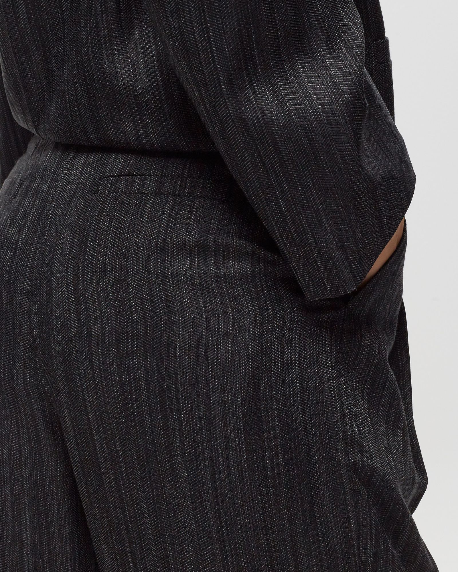 Drapey Stripe Suiting Mid Waist Pleat Pants
