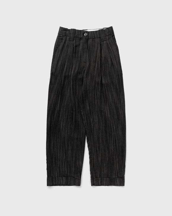 Drapey Stripe Suiting Mid Waist Pleat Pants