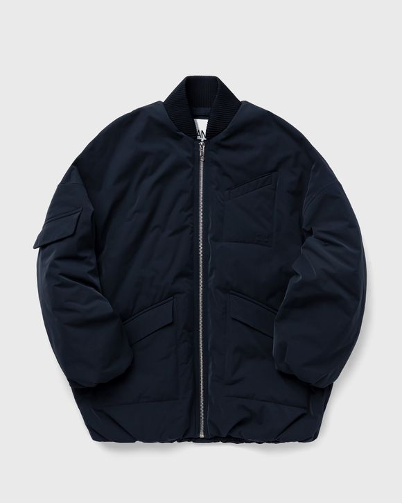 Ganni Light Twill Oversized Bomber Jacket Blue - SKY CAPTAIN