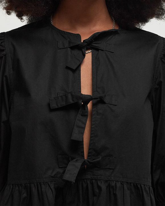 Cotton Poplin Tie String Mini Dress