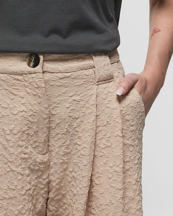 Textured Suiting Mid Waist Pants