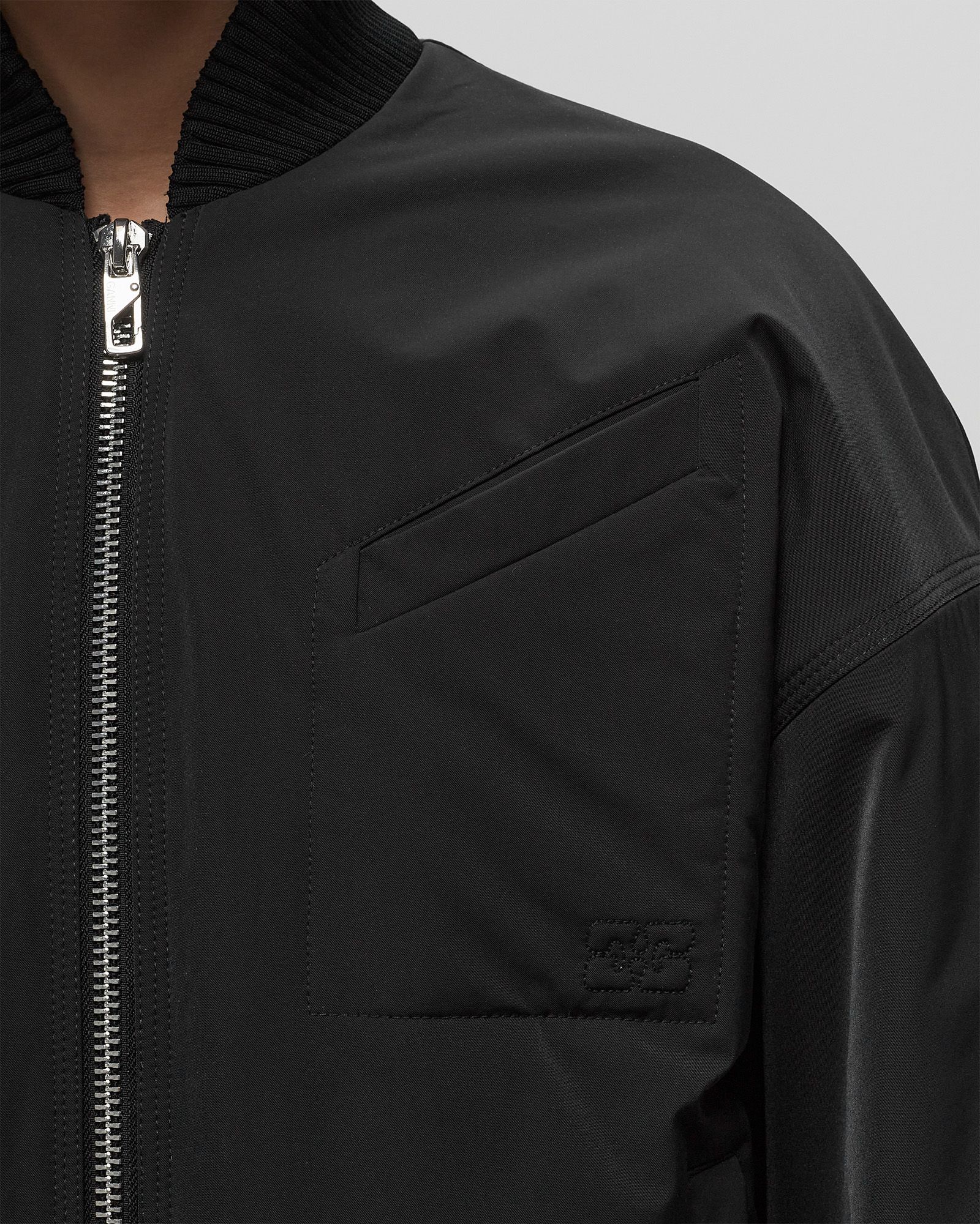 Light Twill Oversized Short Bomber Jacket