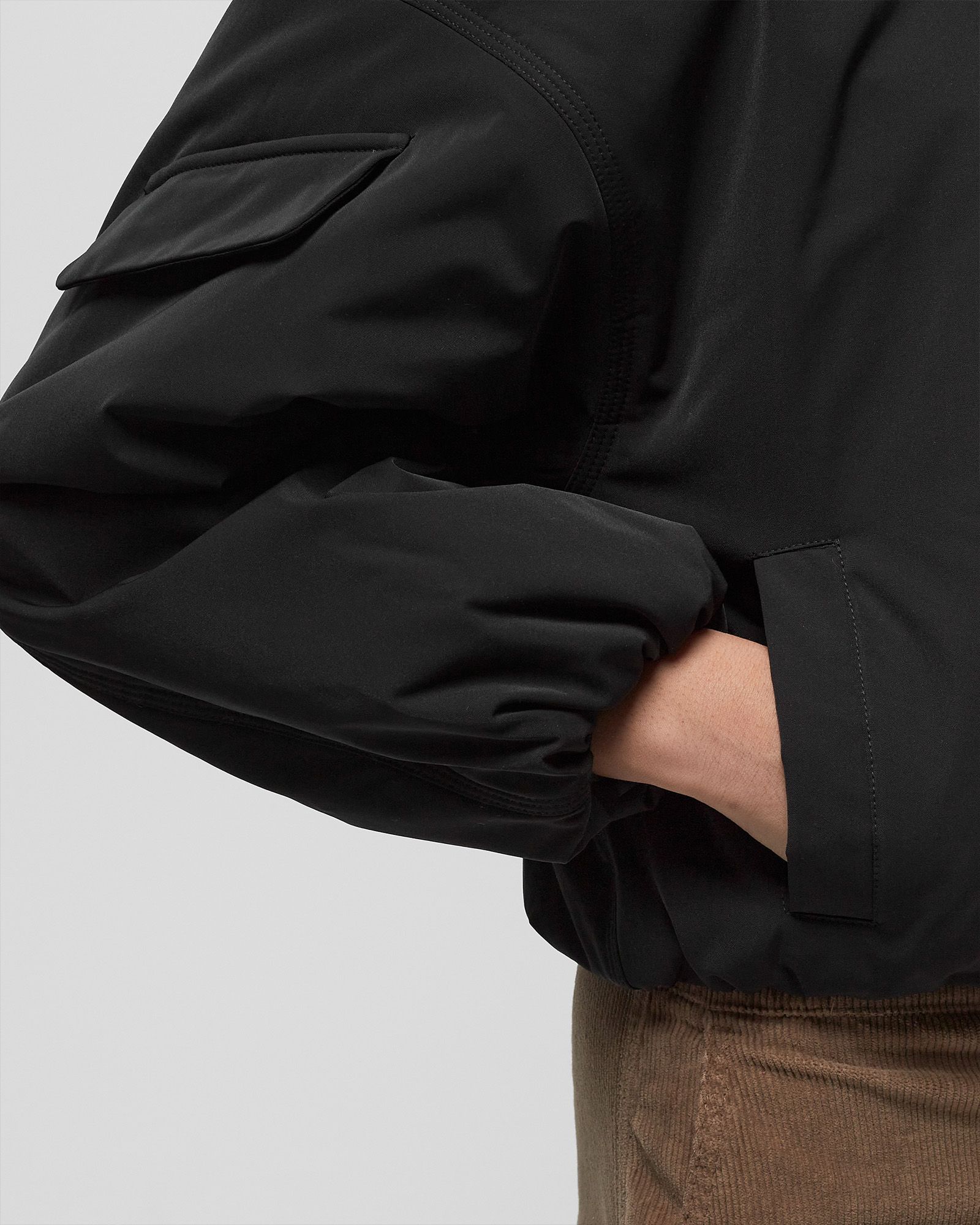 Light Twill Oversized Short Bomber Jacket