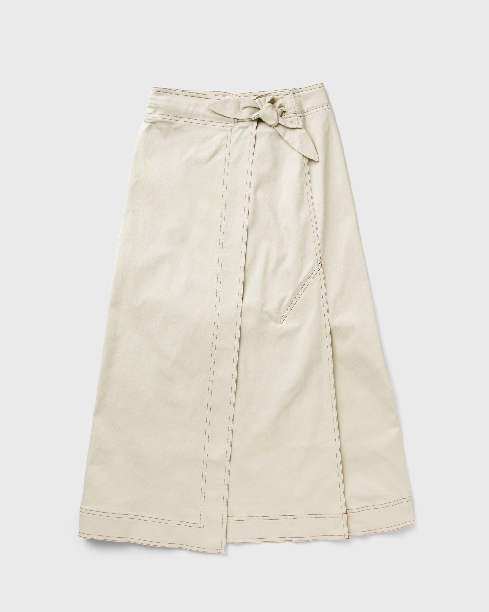 Herringbone Canvas Long Wrap Skirt