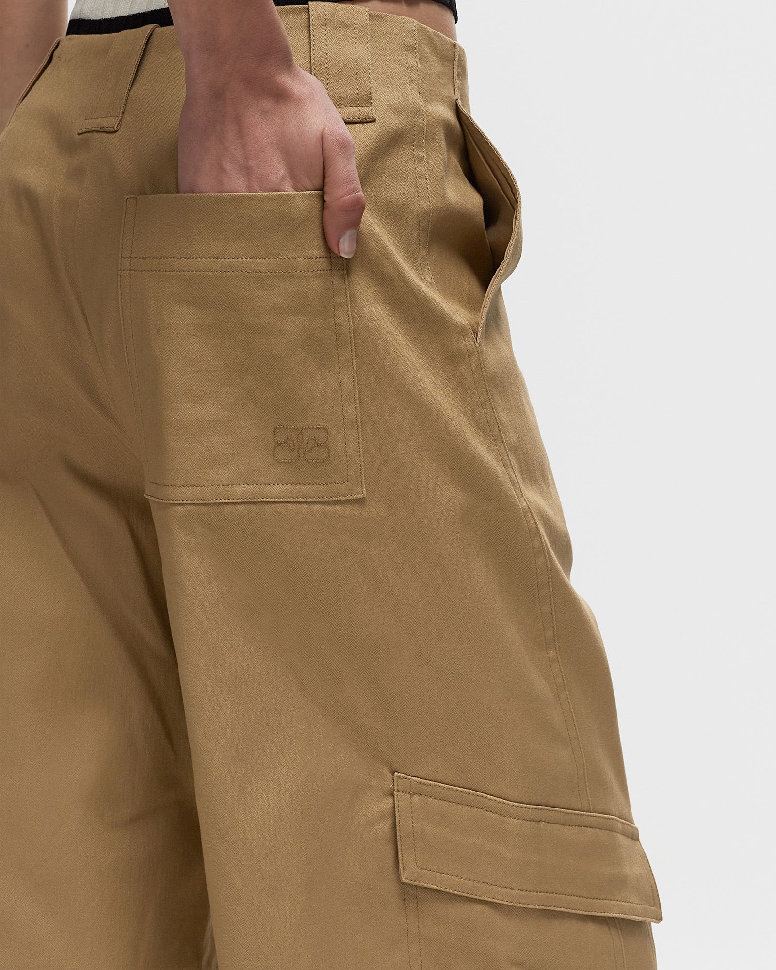 Herringbone Canvas Mid Waist Pants