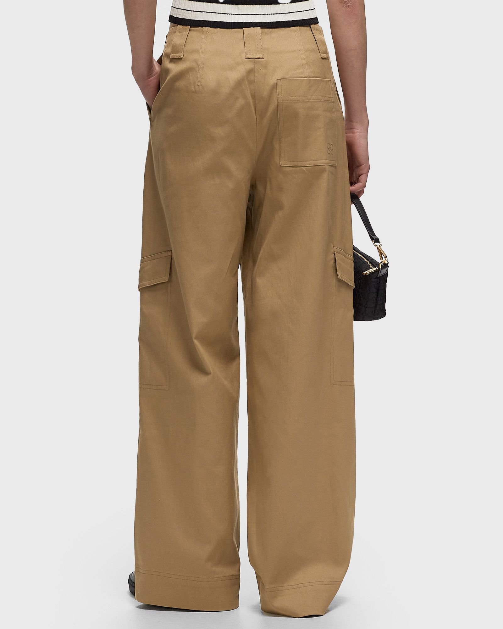 Herringbone Canvas Mid Waist Pants